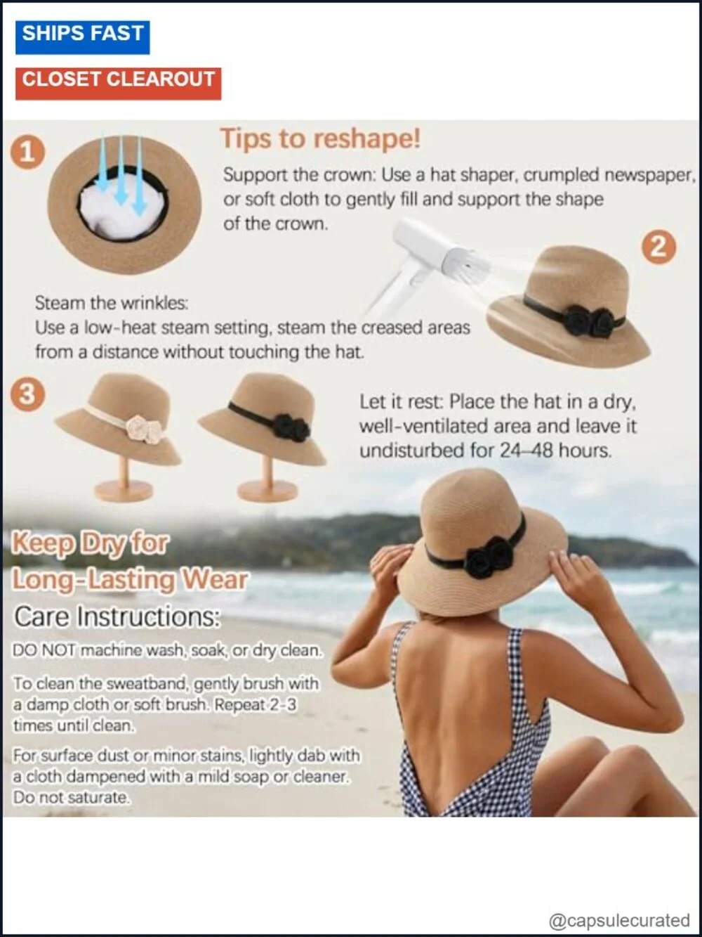Elegant Straw Sun Hat with Handmade Crochet Flowers Wide Brim Fedora UPF